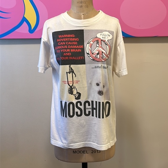 Moschino Jeans Peace Sign T-Shirt Vintage - Picture 2 of 8